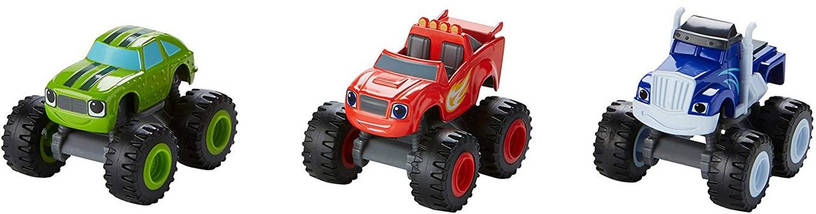Fisher-Price Набір Вспыш і диво машинки (Вспыш, Трощило, Огірочок 3 шт.) Blaze & the Monster Machines, фото 4