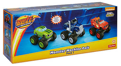 Fisher-Price Набір Вспыш і диво машинки (Вспыш, Трощило, Огірочок 3 шт.) Blaze & the Monster Machines, фото 3