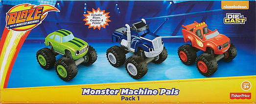Fisher-Price Набір Вспыш і диво машинки (Вспыш, Трощило, Огірочок 3 шт.) Blaze & the Monster Machines, фото 6