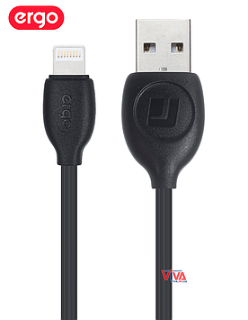 Кабель ERGO USB Lightning Black 1 м