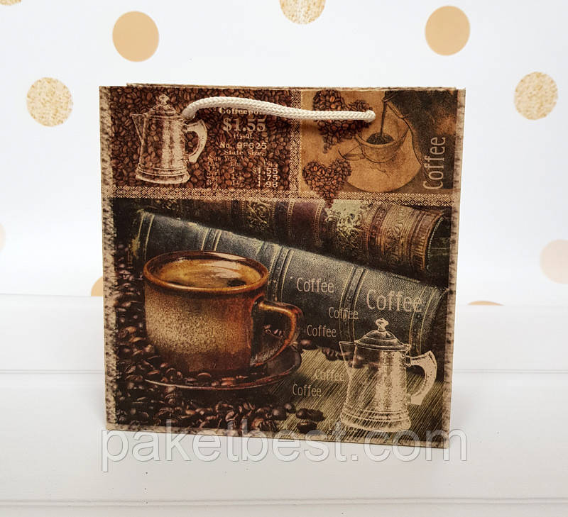 Крафт-пакет 16х16х8 ЧАШКА Крафт-030