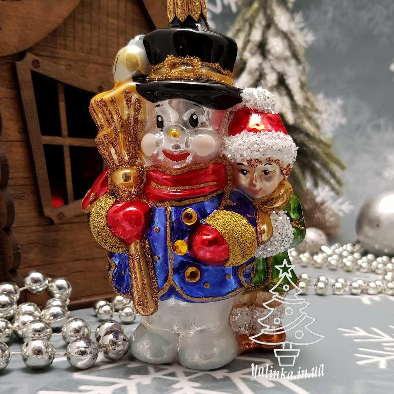 Скляна ялинкова іграшка Дівчинка зі Сніговиком Irena