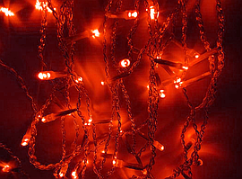 Новорічна гірлянда нитка 10 метрів червона IP44 вулична  ECOLEND