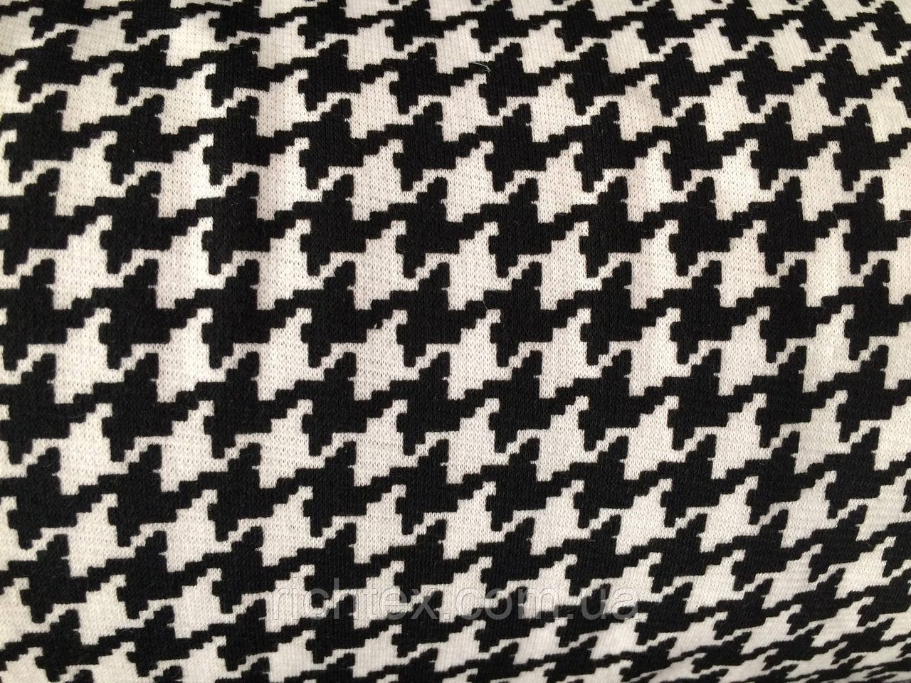 Французький трикотаж Гусяча лапка Чорна, фото 1