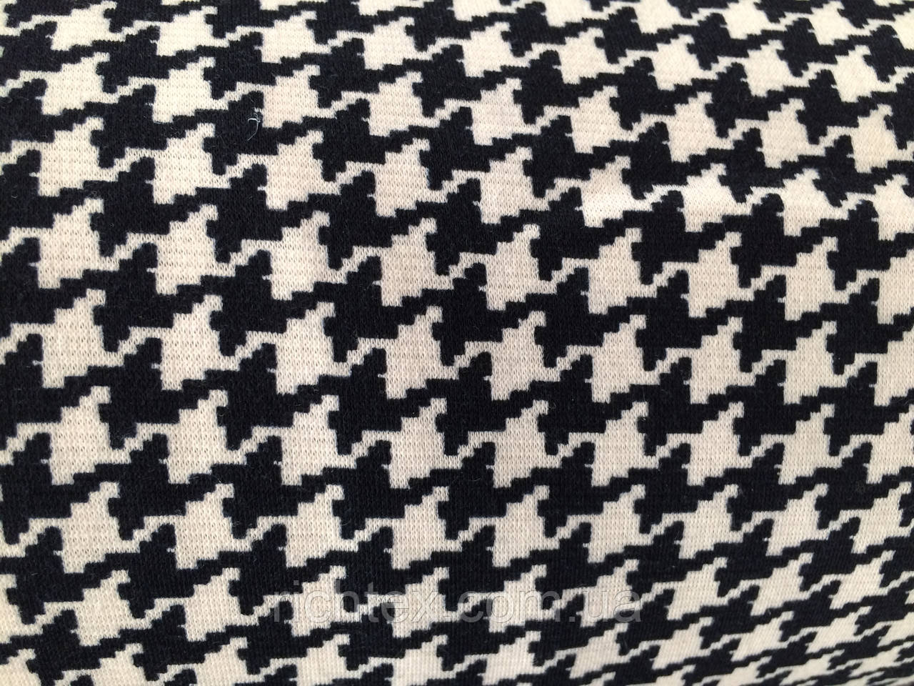 Французький трикотаж Гусяча лапка Темно синя, фото 1