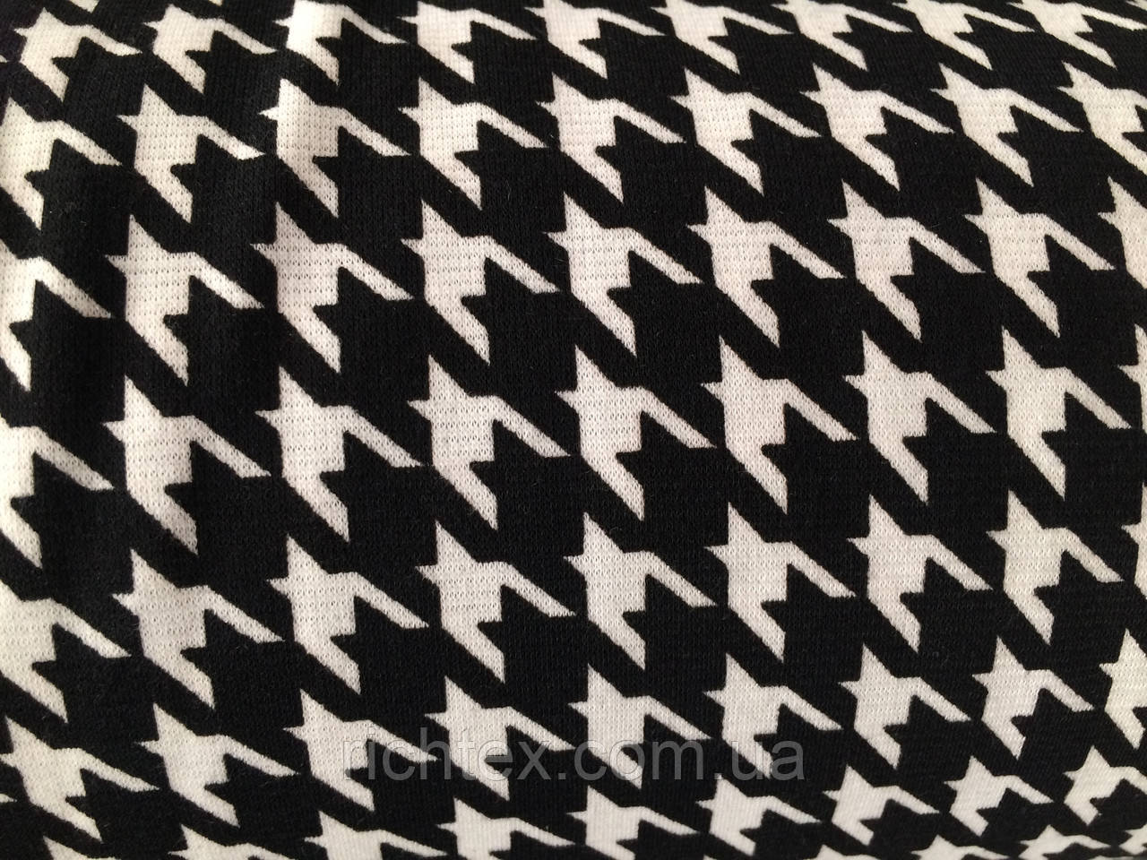 Французький трикотаж Гусяча лапка Чорна велика, фото 1