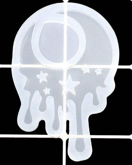 Силіконовий молд, форма, кулон, Місяць та зірки, фото 1