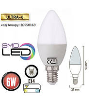 Світлодіодна лампа HOROZ ELECTRIC ULTRA-6 B37 6 Вт 3000K E14