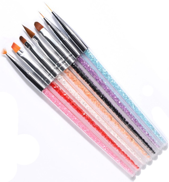 Набір пензлів для дизайну та моделювання нігтів Lpnails 7 штEStyle