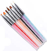 Набір пензлів для дизайну та моделювання нігтів Lpnails 7 штEStyle