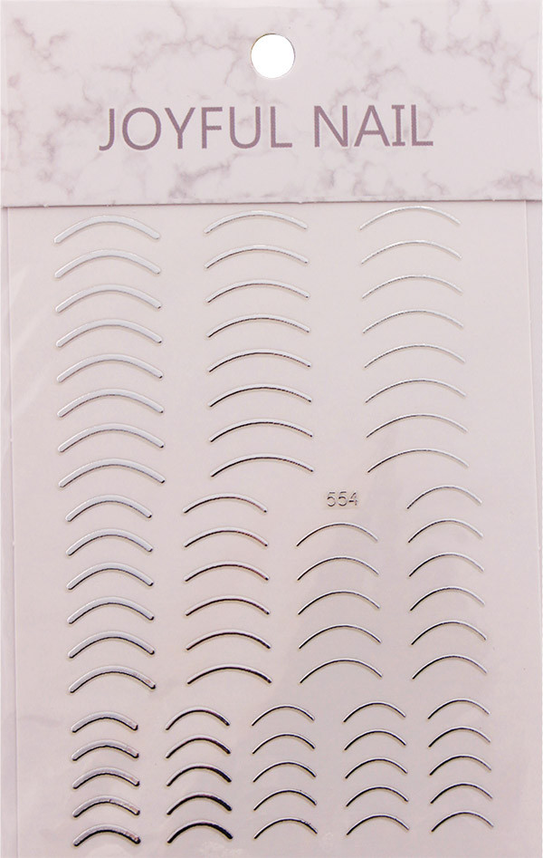 3D наклейки лінія посмішки (лунки) сріблоEStyle