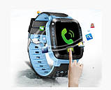 Дитячі розумні смарт годинник Baby Smart Watch Y21 з ліхтариком Сині, фото 4