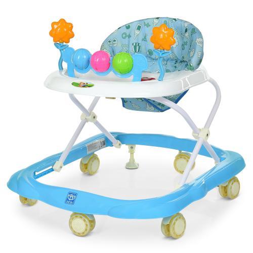 Дитячі ходунки-каталка M 4168-4 з брязкальцями 3 положення висоти, фото 1