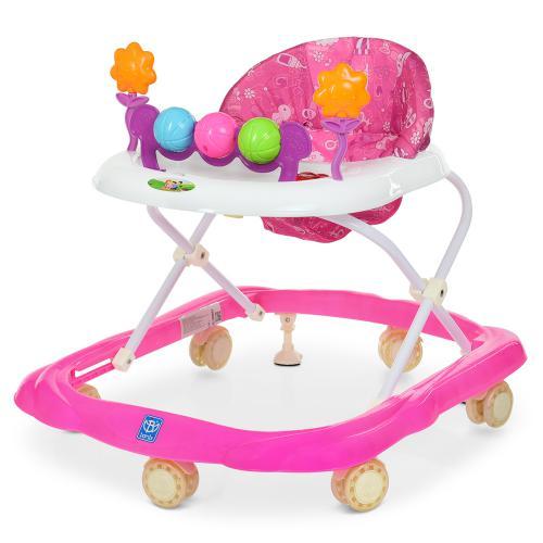 Рожева каталка для дівчинки M 4168-8 музикальна розвивальна, фото 1