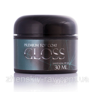 Gloss Premium Top Coat — каучукове топове покриття для, 30 мл
