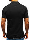 Чоловіча футболка поло Nike (Найк) чорна (маленька емблема) бавовна, фото 3