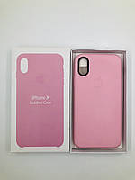 Кожаный чехол Apple Leather Case для iPhone X/iPhone XS, Soft Pink, AAA