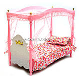 Дитяча іграшкова меблі Глорія Gloria для ляльок Барбі Спальня 2314. Облаштуйте ляльковий будиночок, фото 3