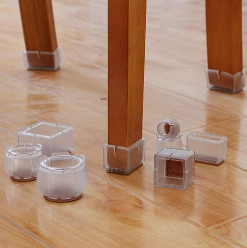 Ковпачки на ніжки стільця силіконові з повстю різної форми (захист від подряпин підлоги), ціна за 4 шт., фото 1