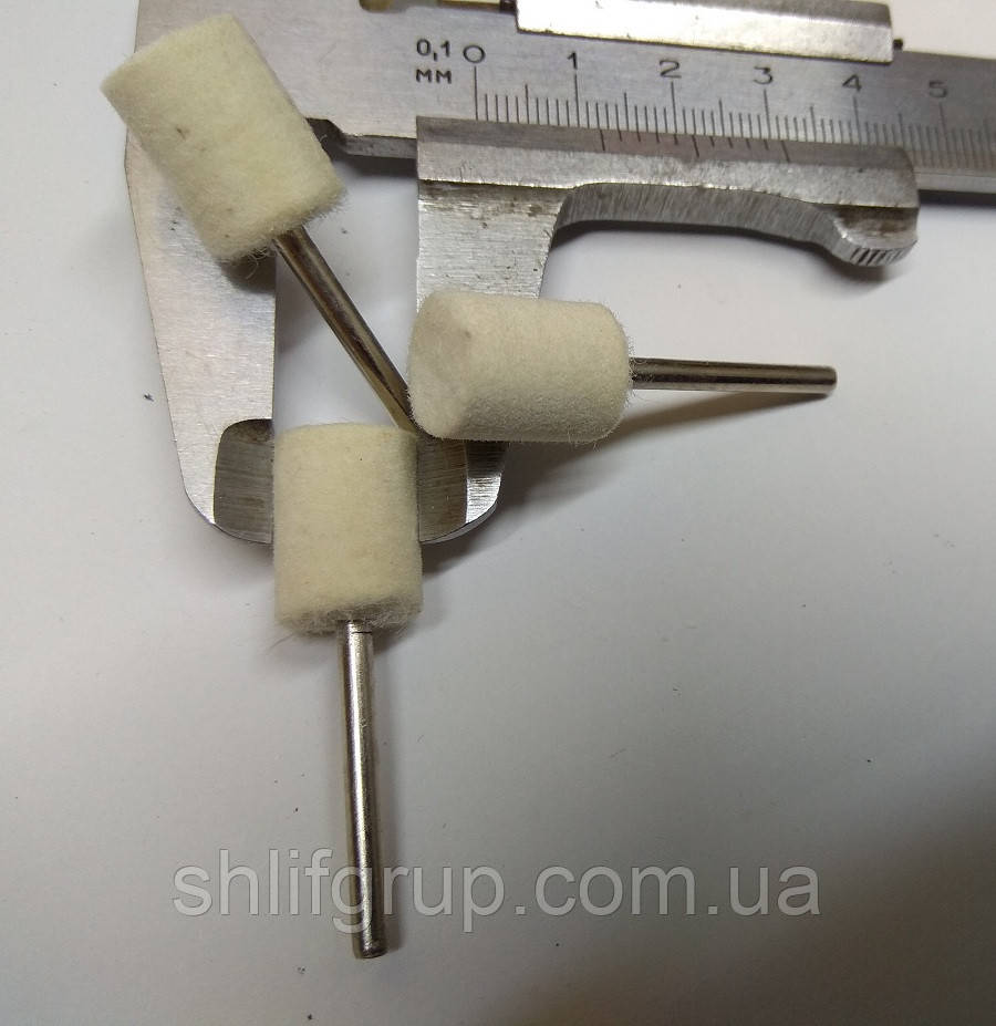 Фетровий насадка для дрилі циліндрична 12 мм хвостовик 3 мм, фото 1