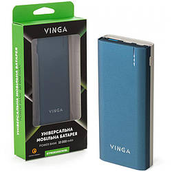 Батарея універсальна Vinga 10000 mAh QC3.0 PD soft touch blue (BTPB3810QCROBL)