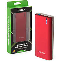 Батарея універсальна Vinga 10000 mAh QC3.0 PD soft touch red (BTPB3810QCROR)