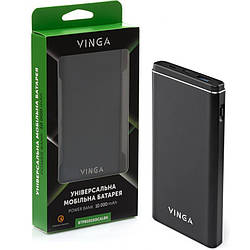 Батарея універсальна Vinga 10000 mAh QC3.0 PD aluminium black (BTPB1010QCALBK)