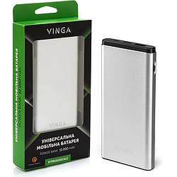 Батарея універсальна Vinga 10000 mAh QC3.0 PD aluminium silver (BTPB1010QCALS)