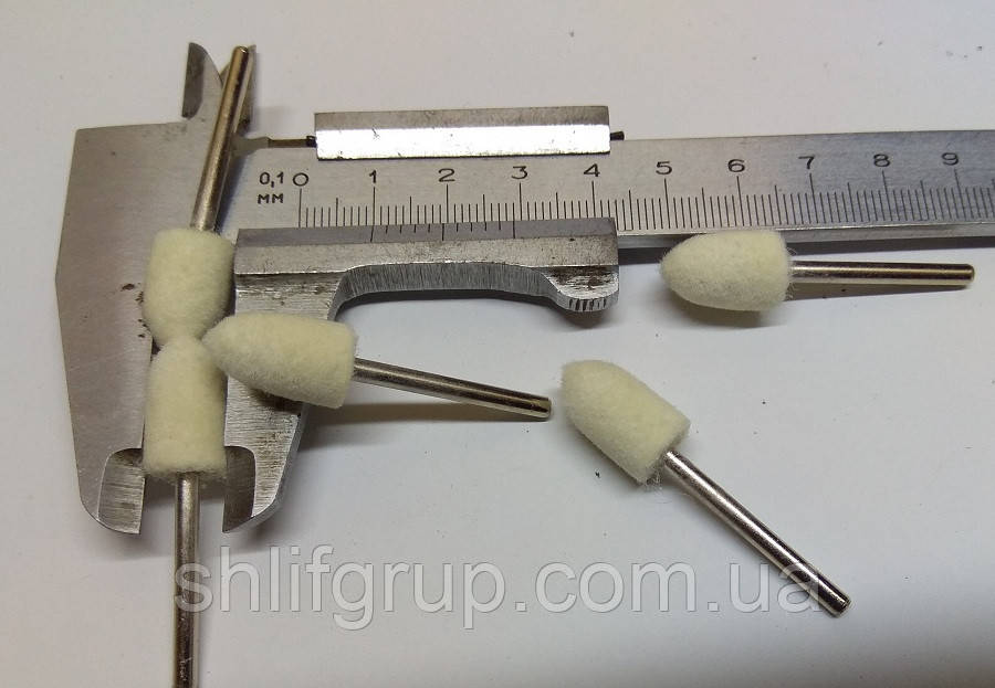 Фетрова головка полірувальна конічна діаметр 10 мм, фото 1