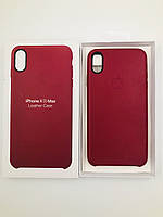 Кожаный чехол Apple Leather Case для iPhone XS Max, Pink Fuchsia, AAA