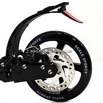 Двоколісний Самокат Scale Sport GMC SS04 з ручним гальмом - Чорний, фото 6