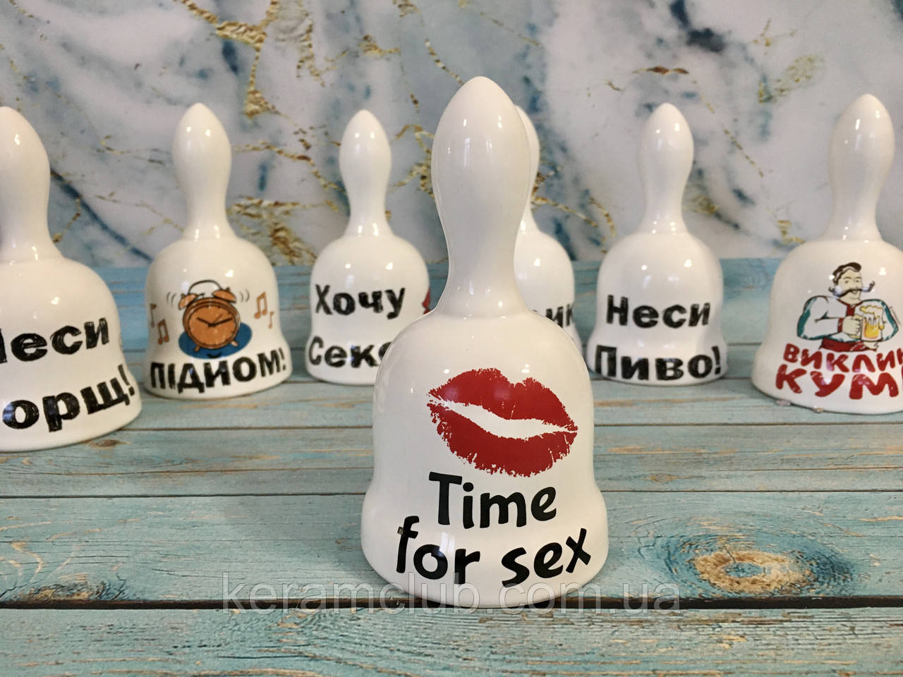 Дзвоник керамічний "Time for sex" h 12 см d 6.5 см