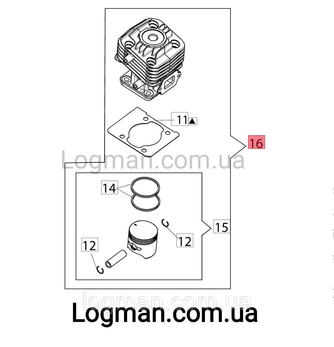 Оригинальный поршень в сборе Oleo-Mac BC22T,BC24T,BC220T,BC240T/Efco DS220T,DS2200T,DS240T,DS2400T