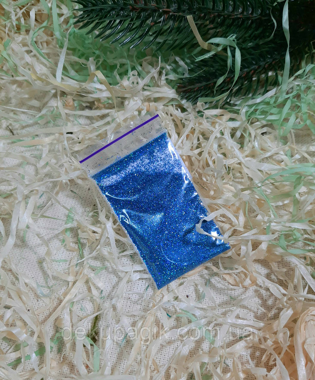 Гліттер блакитний мерехтливий, 5 гр, фото 1