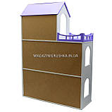 Іграшковий дерев'яний ляльковий будиночок Ілона Фіолетово-білий (великий). Облаштуйте будиночок для ляльок, фото 4