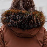 Пуховик двосторонній зимовий помаранчевий, стильний, розмір S, фото 9