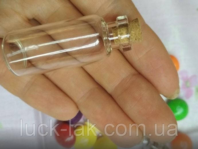 Баночка 18х45 мм, 7 мл, скляна з дерев'яним корком, фото 1