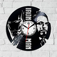 Годинник Залізний человек з вінілової пластинки Годинник Iron Man Декор у хол Годинник на стіну Годинник із супергероїдом