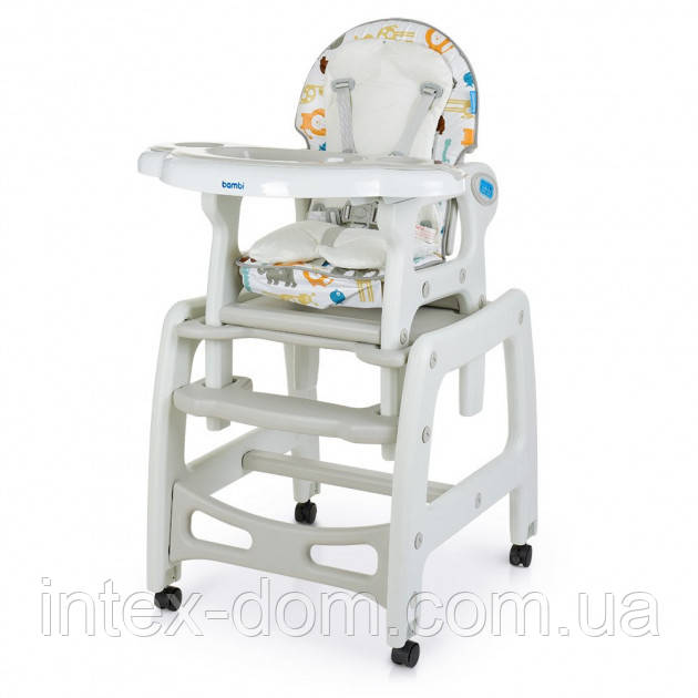 Дитячий стільчик-трансформер для годування M 1563 Animal Gray (Сірий)