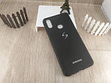 Чохол з мікрофіброю "Рідкий силікон" для Samsung Galaxy A10s (2019) A107- чорний з логотипом, фото 4