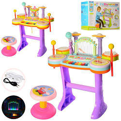 Синтезатор із барабанною установкою CY-6028-30B з мікрофоном