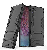 Чохол Hybrid case для Samsung Galaxy Note 10 (N970) бампер з підставкою чорний