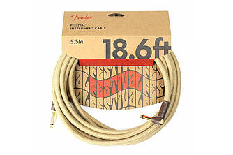 Інструментальний Кабель FENDER 18.6' ANGLED FESTIVAL INSTRUMENT CABLE PURE NATURAL HEMP