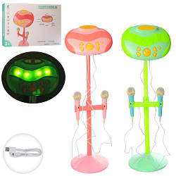 Дитячий мікрофон на підставці K13 музика звук і світло USB зарядне