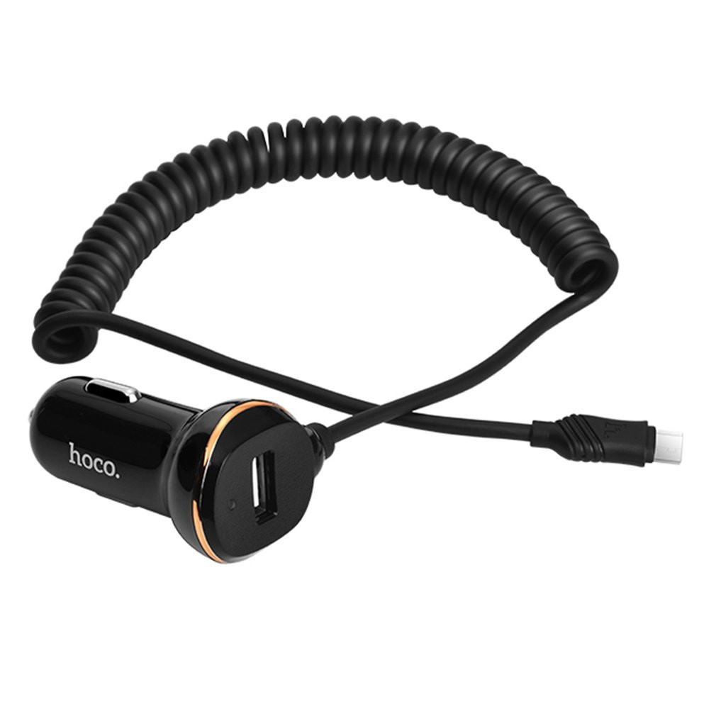 Автомобільний зарядний пристрій Hoco Z14 3.4 A 1xUSB + microUSB, фото 1