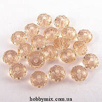 Бусини кришталеві "сфера" 4 мм персикові (150 шт.)