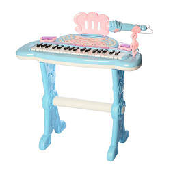 Дитячий синтезатор на ніжках зі стільчиком DJ205 музичні та світлові ефекти