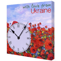 Настінні годинники з українською символікою "Маки"