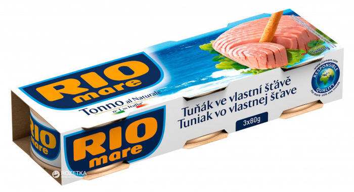 Тунец Rio Mare Natural 3 шт 240 г, цена 165 грн — Prom.ua (ID#1086972440)