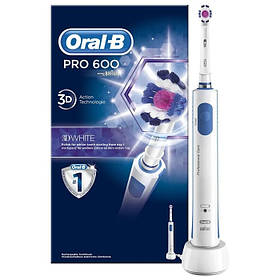 Електрична акумуляторна зубна щітка Oral-B PRO 600 3D White